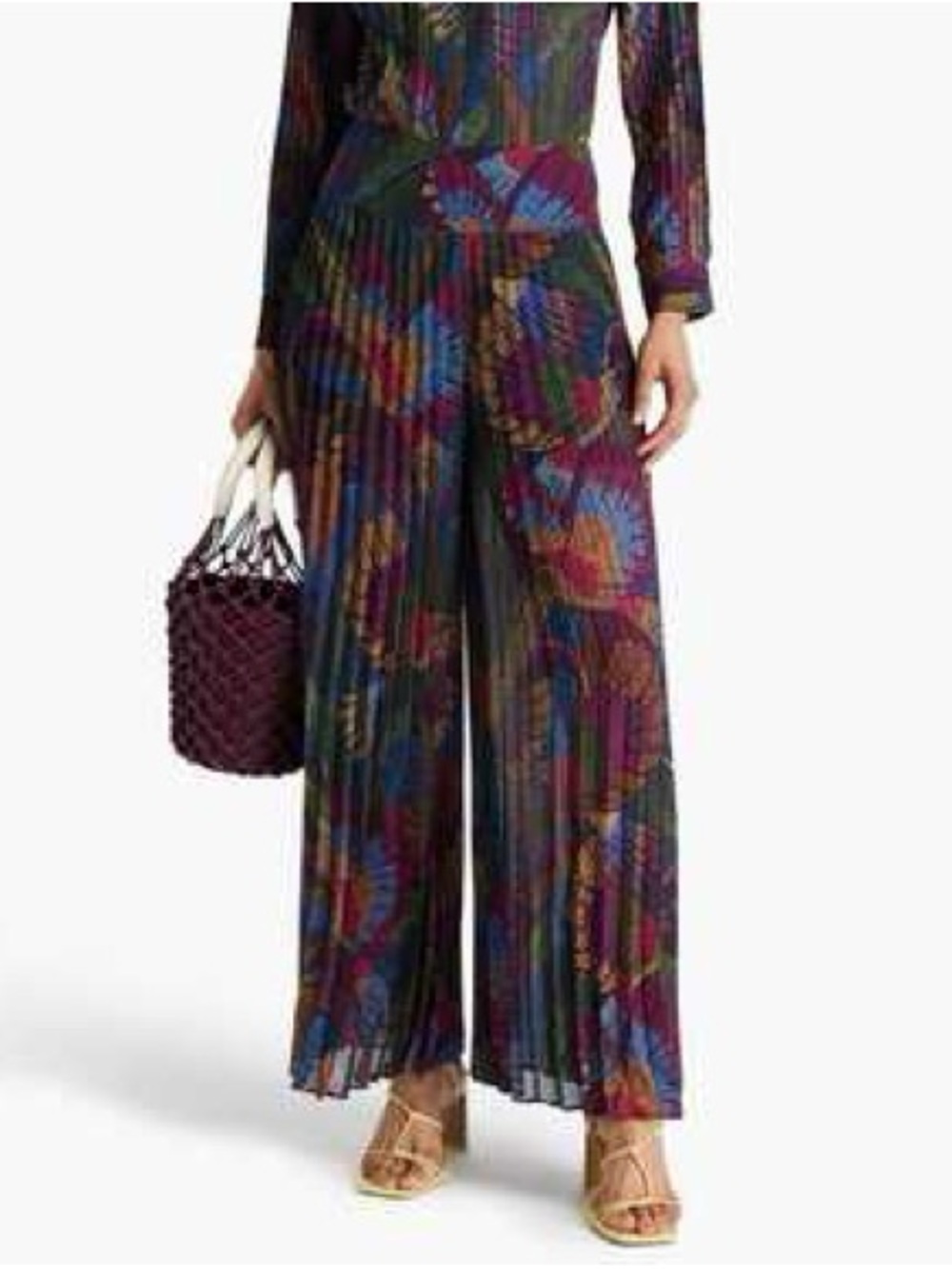 Farm Rio Dotted Macaws Pleated Pants